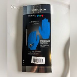 NIB Callaway Mens OptiColor leather golf glove blue for right handed golfer. NWT
